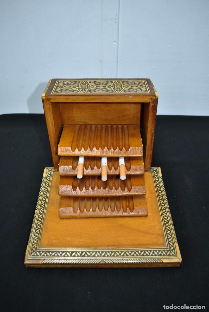 Antig&uuml;edades: CAJA CIGARRERA MADERA Y N&Aacute;CAR - Foto 5