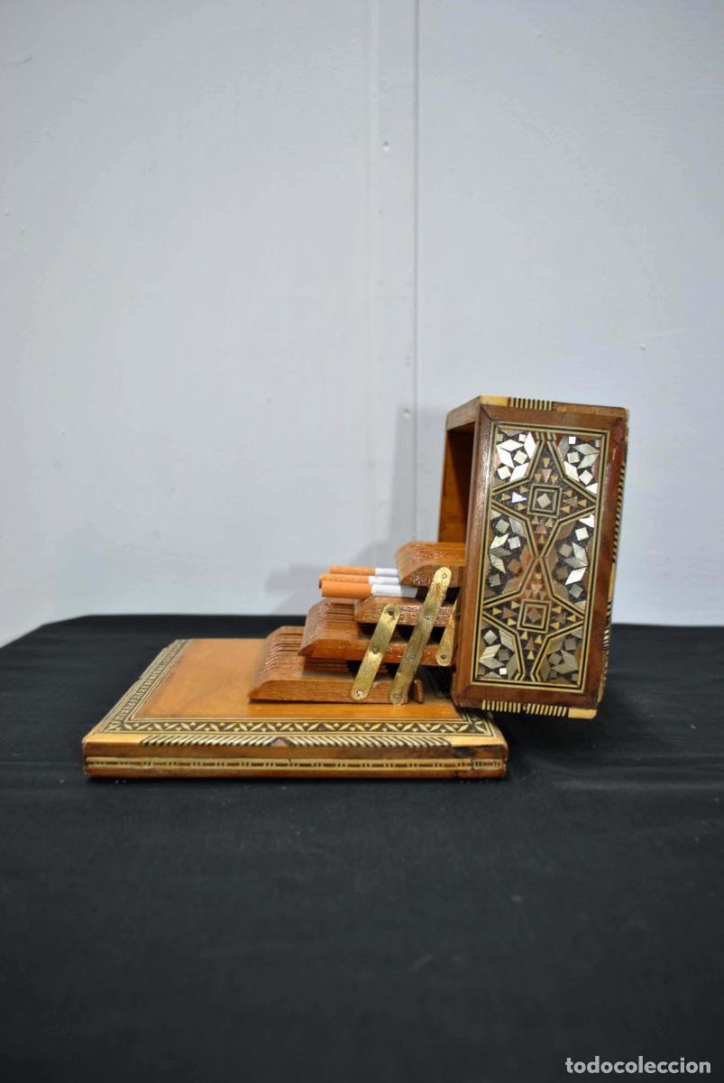 Antig&uuml;edades: CAJA CIGARRERA MADERA Y N&Aacute;CAR - Foto 6