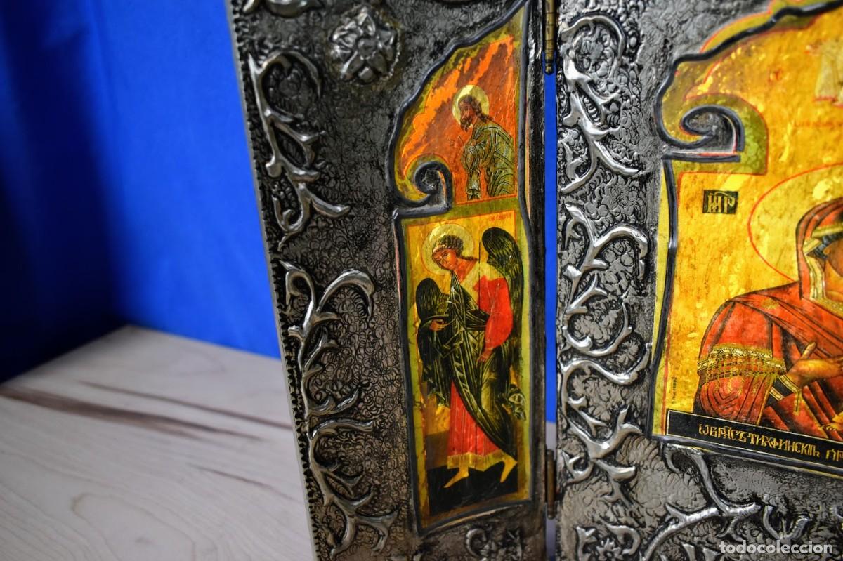 Antig&uuml;edades: Antiguo Tr&iacute;ptico Religioso Icono Ortodoxo - Foto 6