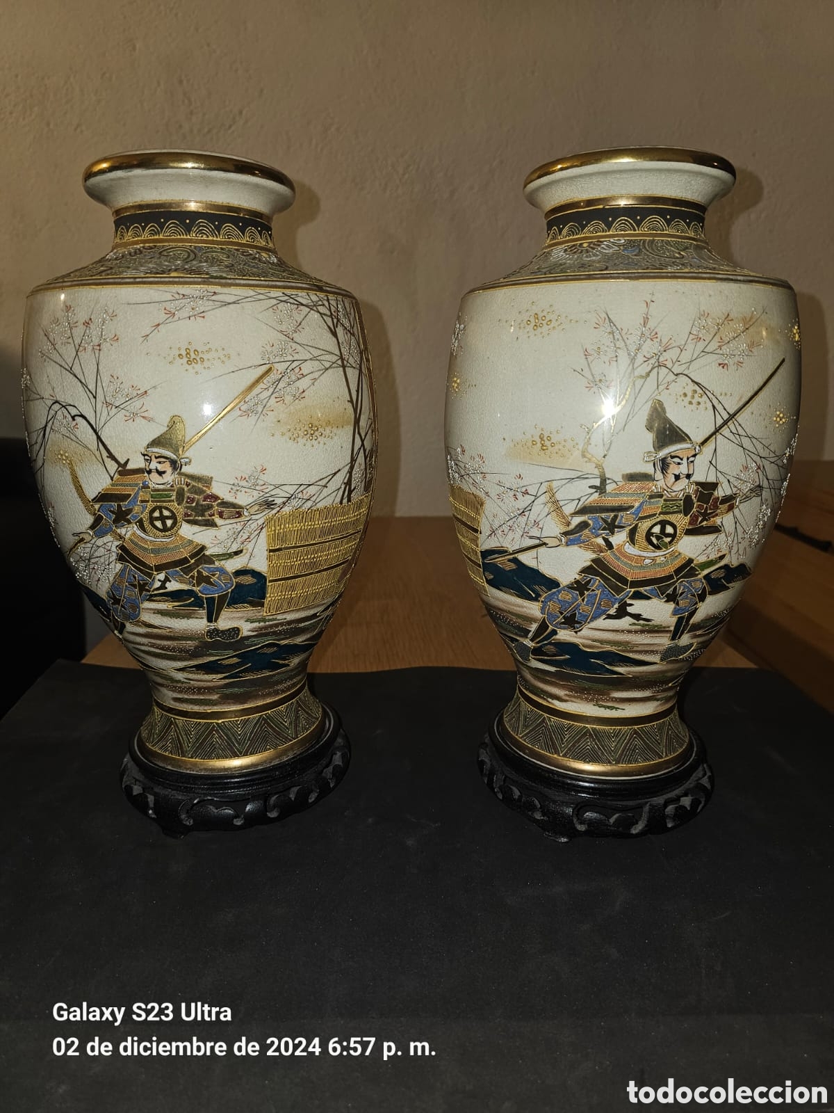 Antig&uuml;edades: Jarrones japoneses satsumas samurais. - Foto 2