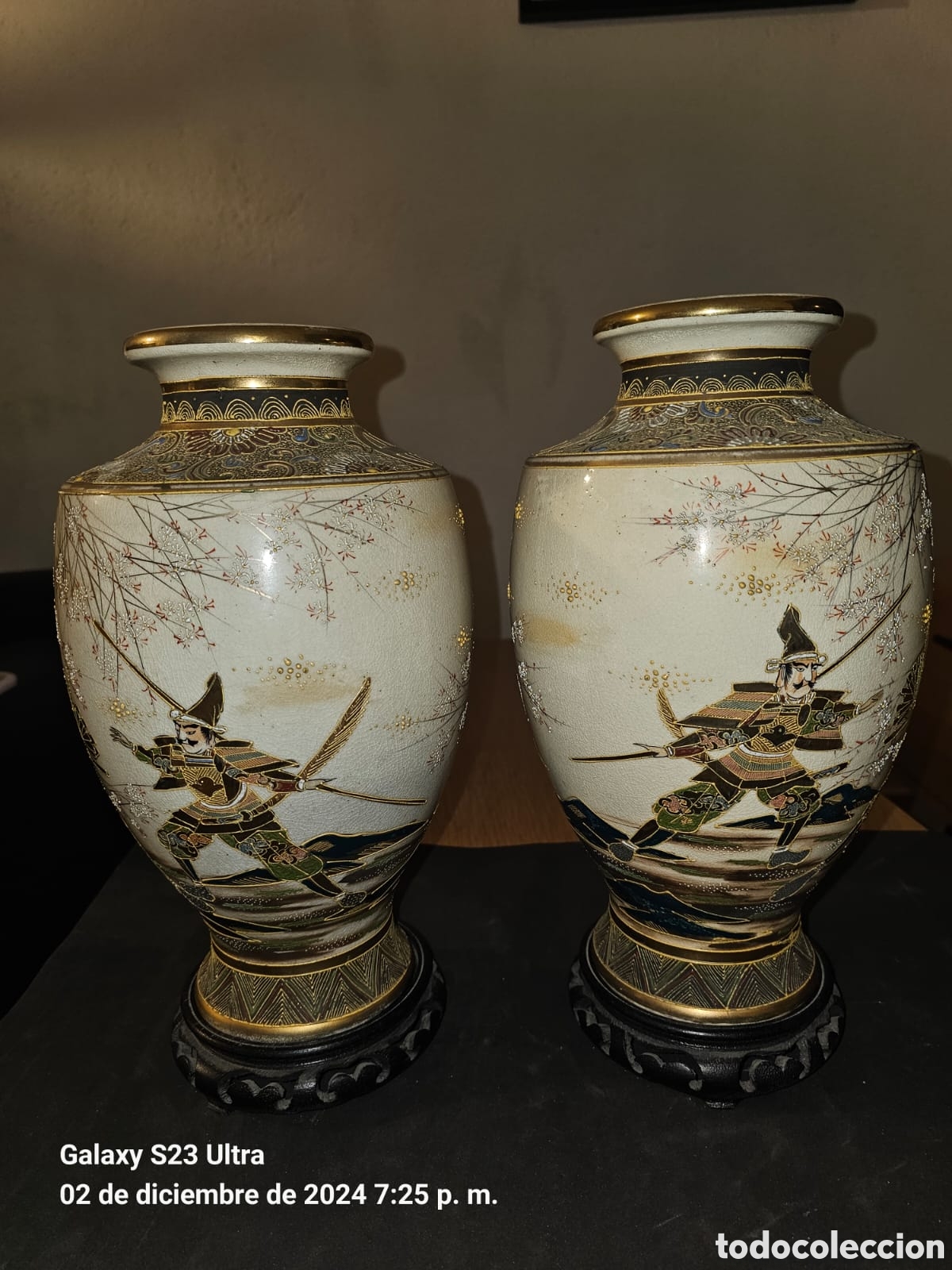 Antig&uuml;edades: Jarrones japoneses satsumas samurais. - Foto 3