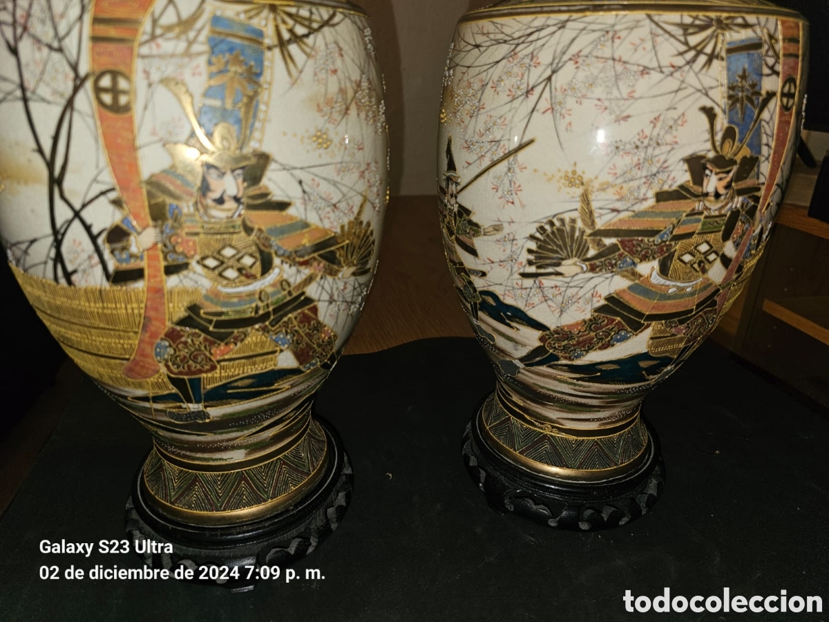 Antig&uuml;edades: Jarrones japoneses satsumas samurais. - Foto 9