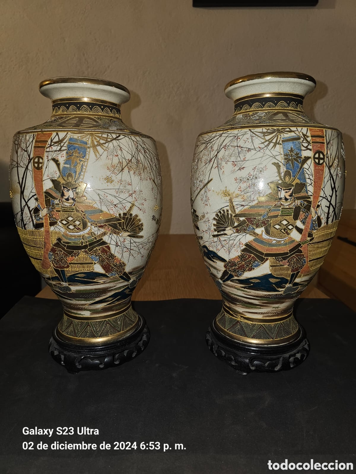 Antig&uuml;edades: Jarrones japoneses satsumas samurais. - Foto 1