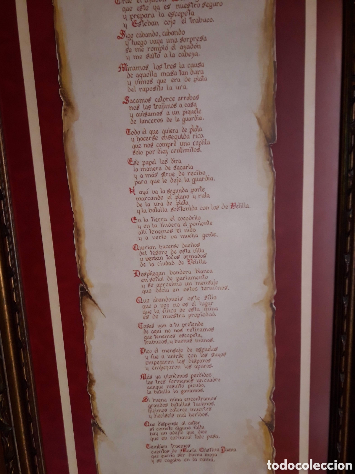 Antiguidades: PERGAMINO CON UNA COPLA ESCRITO CON PLUMA