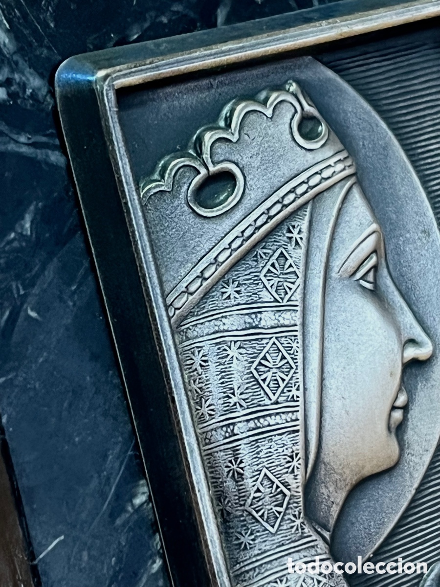 Antig&uuml;edades: VIRGEN DE MONTSERRAT PLATA, CON PLACA DE MARMOL - Foto 2