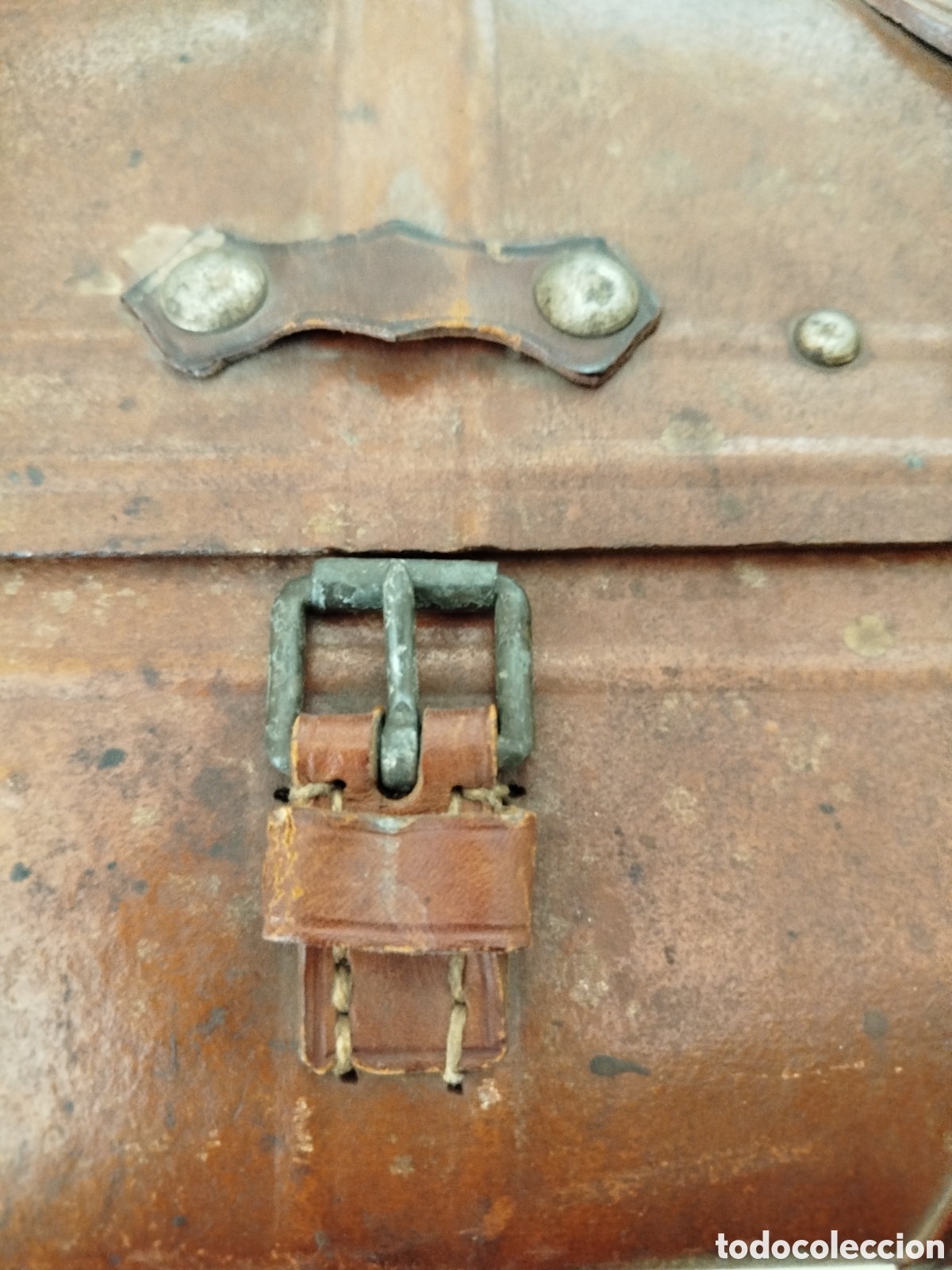 Antig&uuml;edades: Maleta antigua en piel. - Foto 9