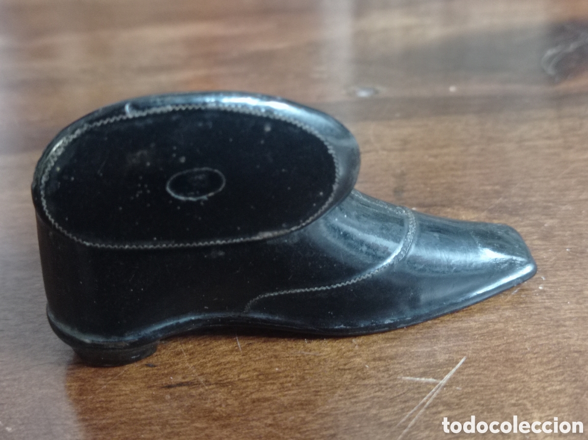 Antig&uuml;edades: Bella caja lacada de rape &bull; zapato bot&iacute;n - Foto 4