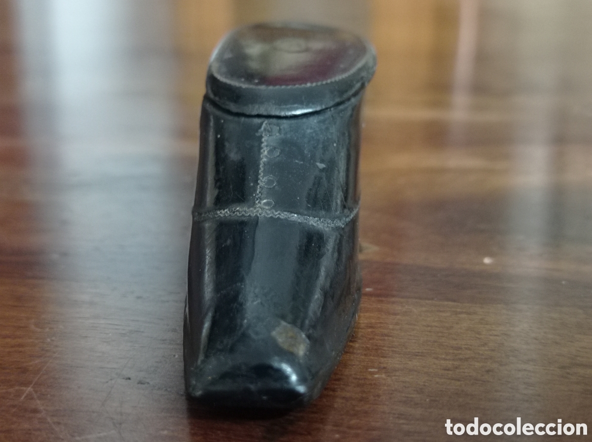 Antig&uuml;edades: Bella caja lacada de rape &bull; zapato bot&iacute;n - Foto 9