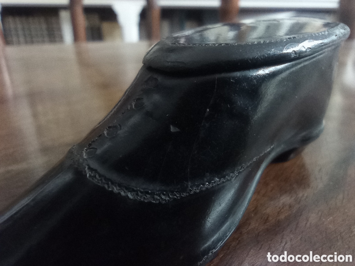 Antig&uuml;edades: Bella caja lacada de rape &bull; zapato bot&iacute;n - Foto 12