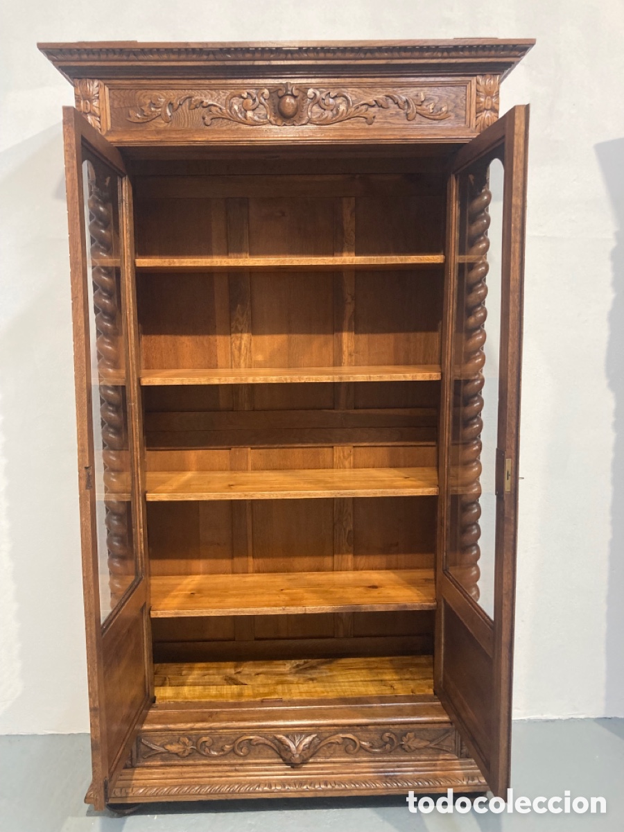 Antig&uuml;edades: Biblioteca o vitrina restaurada roble - Foto 11