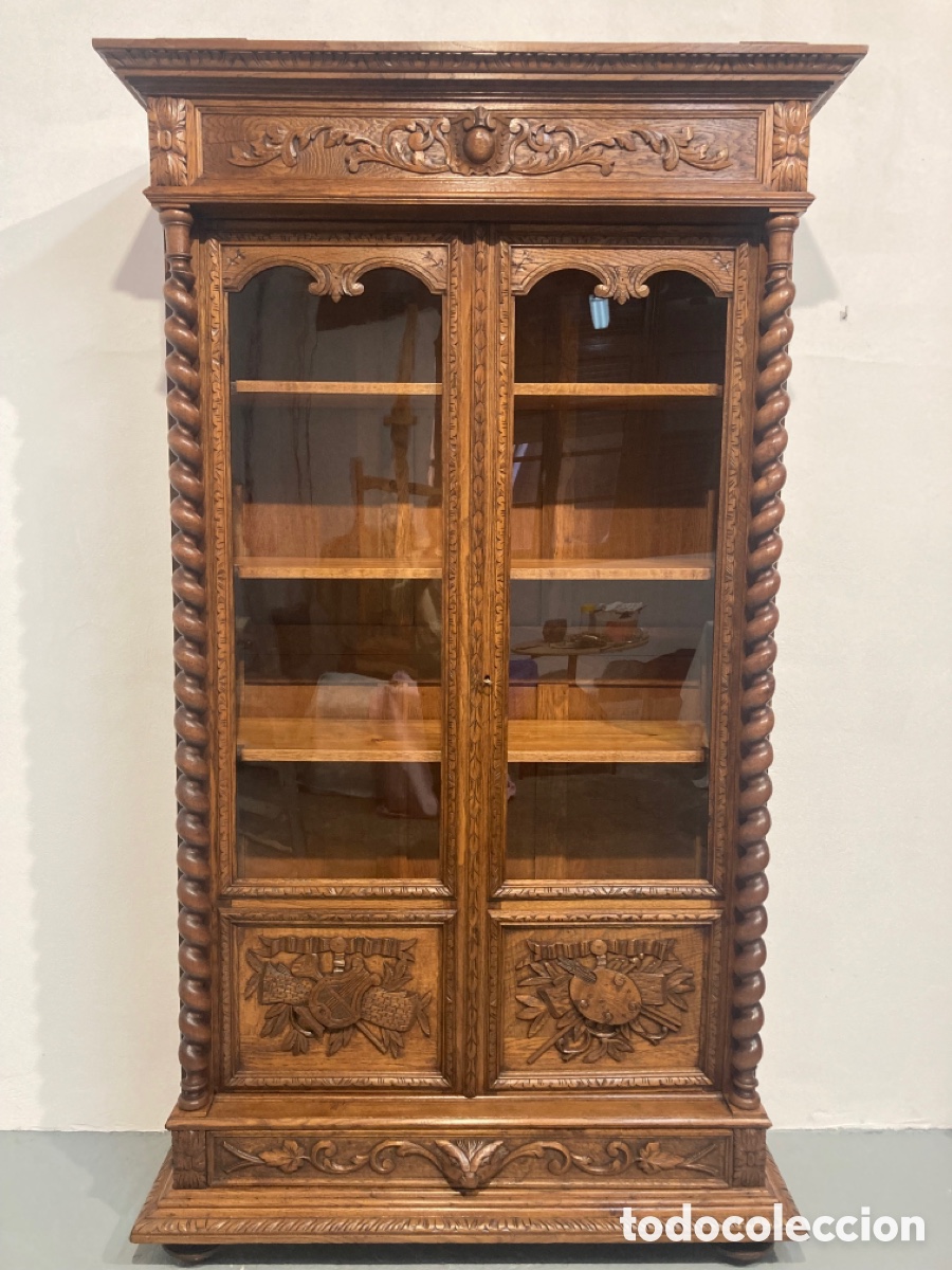 Antig&uuml;edades: Biblioteca o vitrina restaurada roble - Foto 1