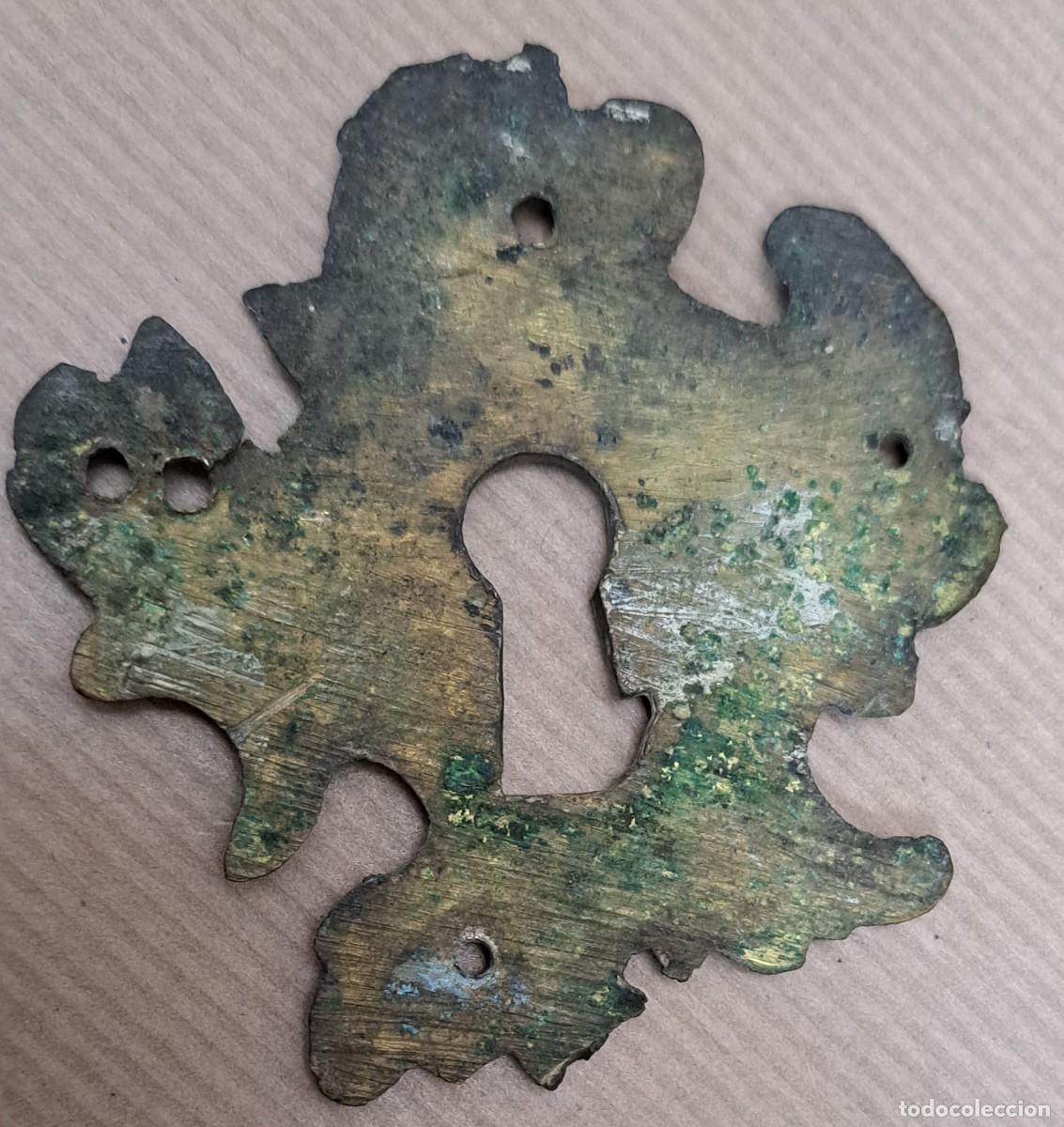 Antig&uuml;edades: Escudo boca llave de bronce, Luis XV - Foto 4