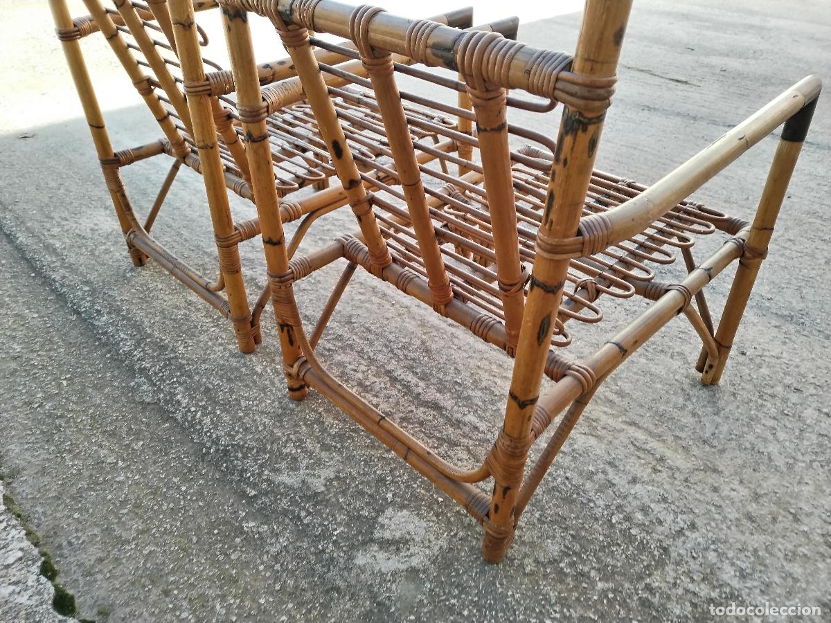 Antig&uuml;edades: pareja de sillones vintage de mimbre - Foto 5