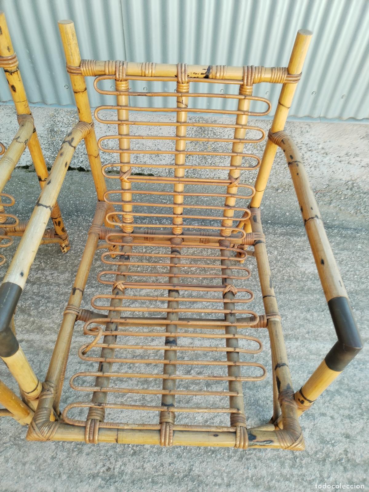 Antig&uuml;edades: pareja de sillones vintage de mimbre - Foto 7