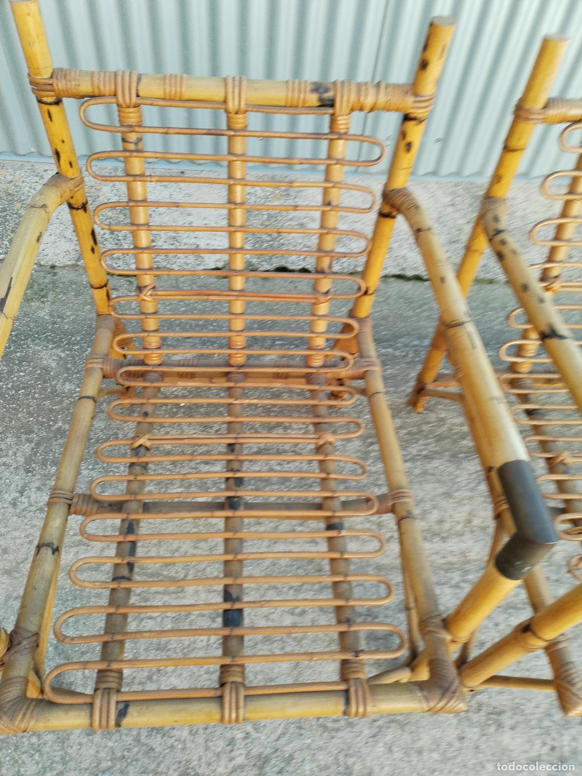 Antig&uuml;edades: pareja de sillones vintage de mimbre - Foto 8