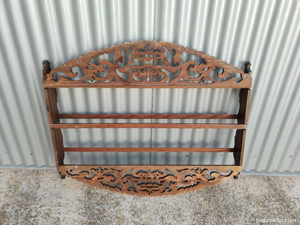 Antig&uuml;edades: repisa antigua platera - Foto 2