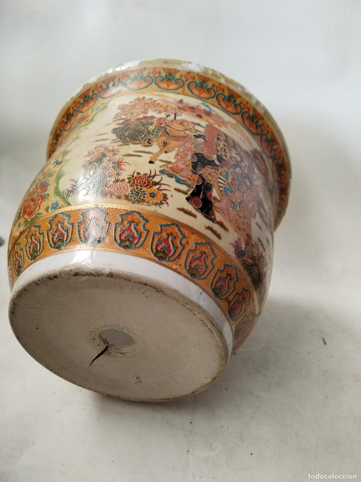 Antig&uuml;edades: macetero chino clasico de ceramica - Foto 2