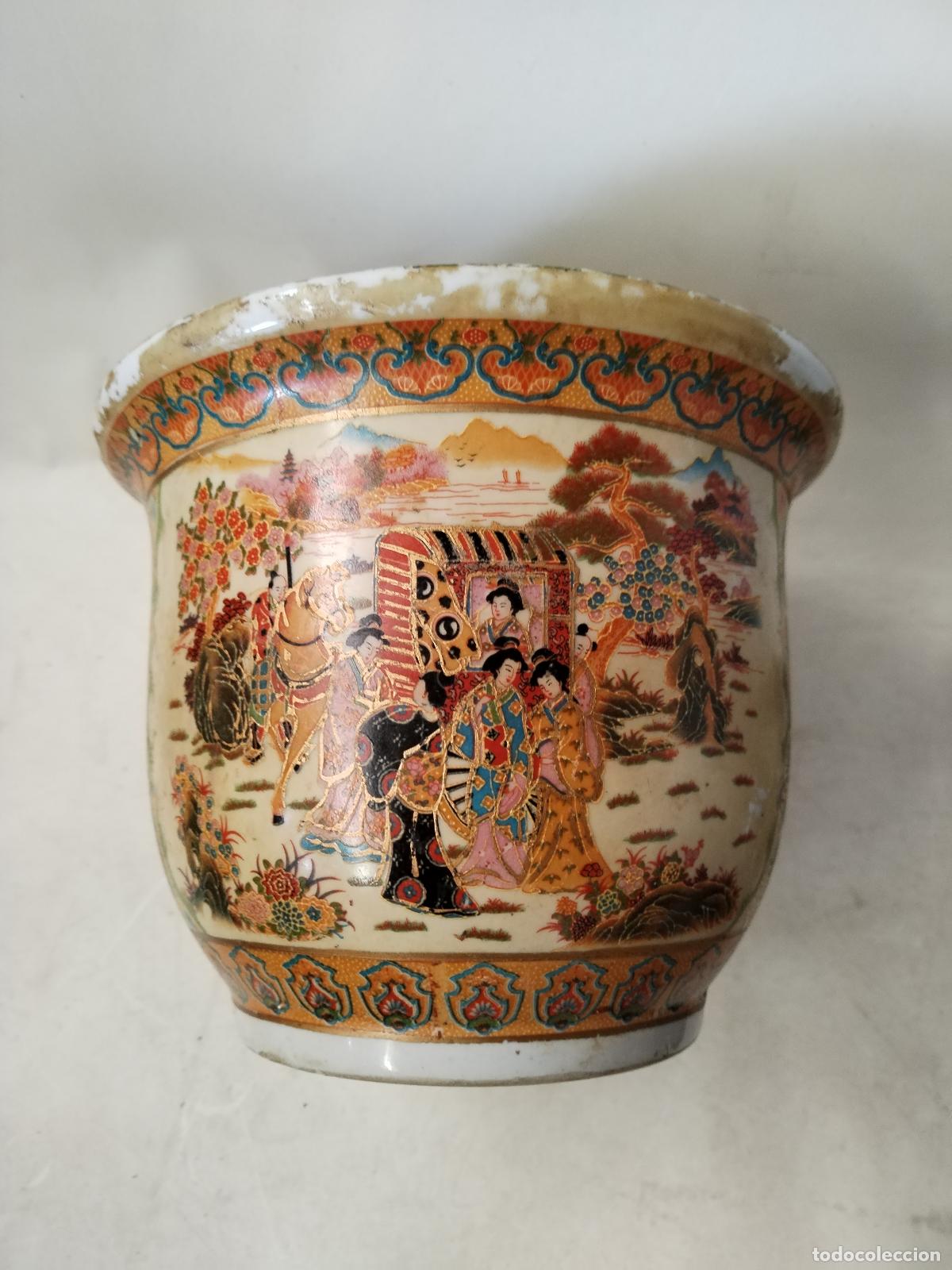 Antig&uuml;edades: macetero chino clasico de ceramica - Foto 4