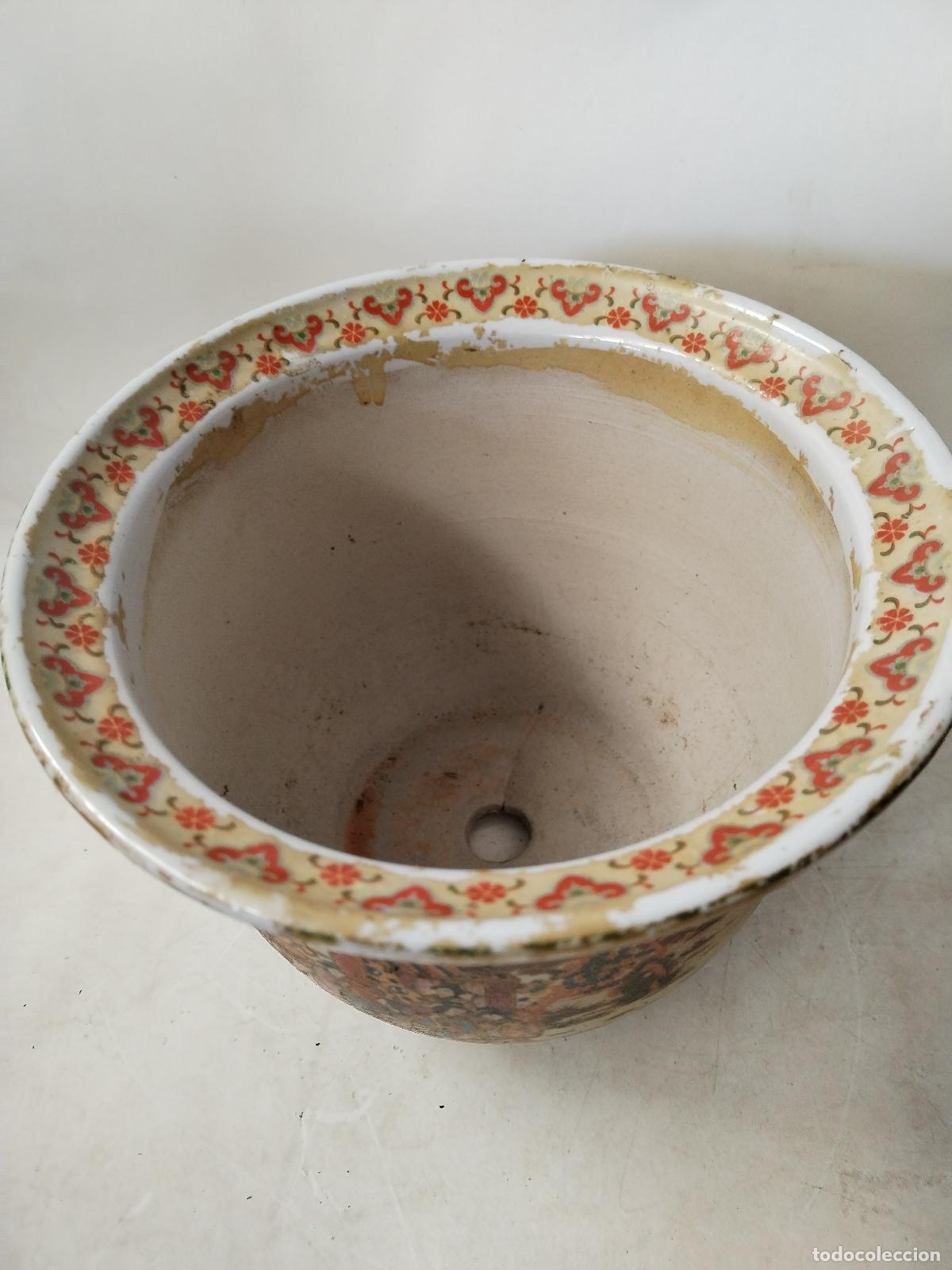 Antig&uuml;edades: macetero chino clasico de ceramica - Foto 5