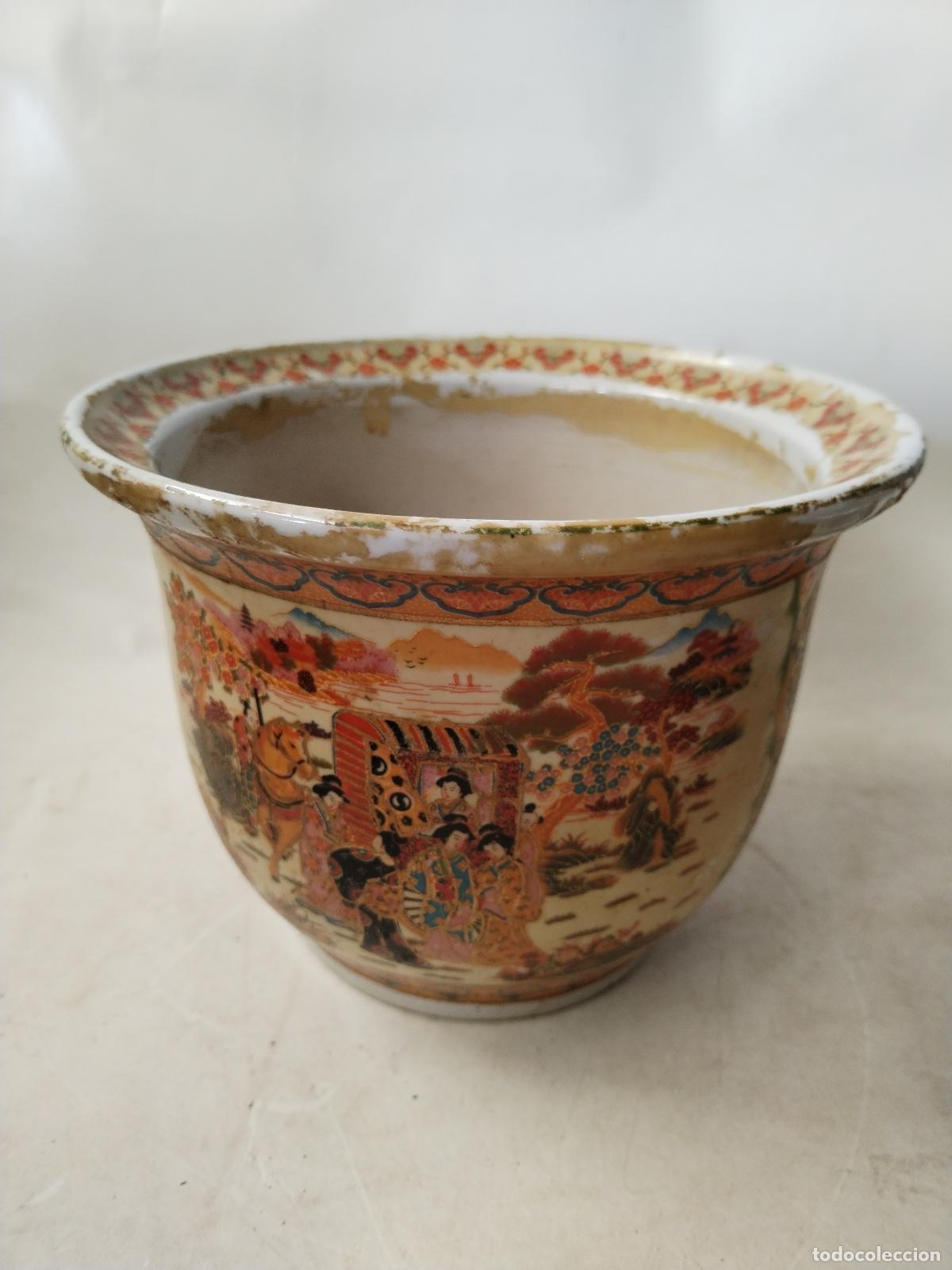 Antig&uuml;edades: macetero chino clasico de ceramica - Foto 6