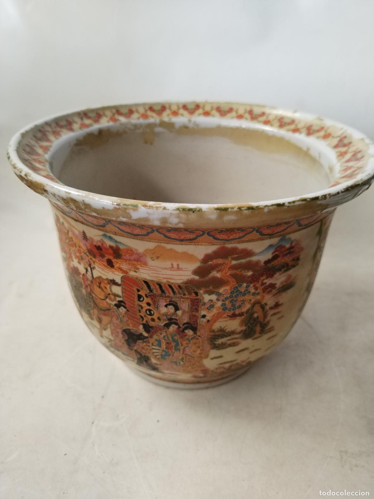Antig&uuml;edades: macetero chino clasico de ceramica - Foto 1