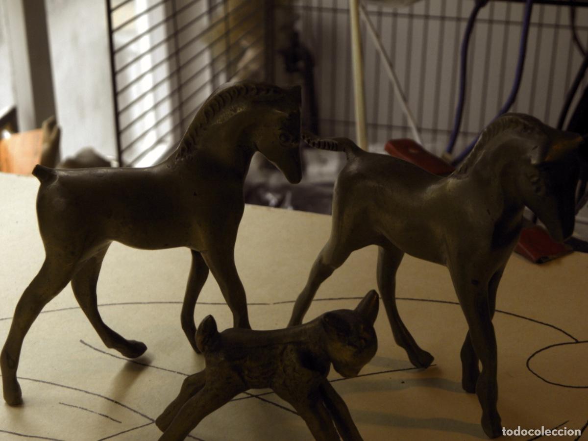 Antig&uuml;edades: DOS CABALLOS BRONCE Y CIERVO - Foto 1
