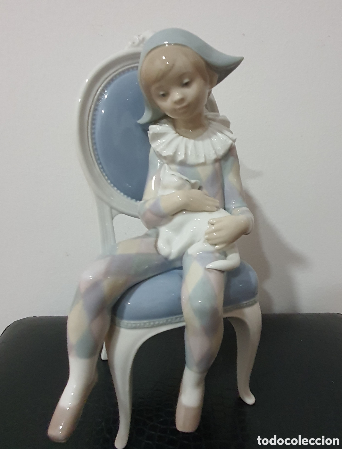 Antig&uuml;edades: LLADR&Oacute;, NI&Ntilde;O ARLEKIN SENTADO #1229 - Foto 1