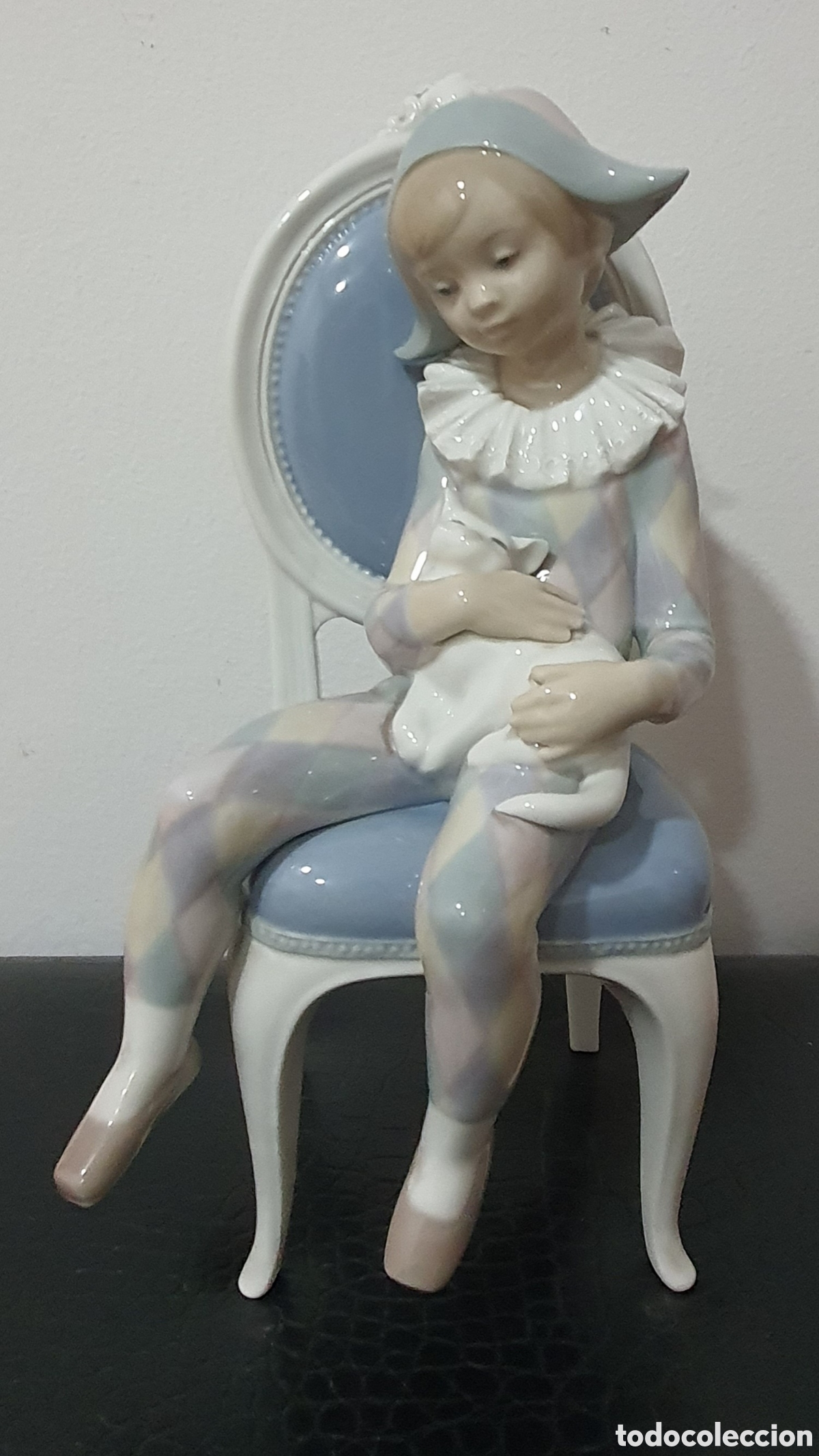 Antig&uuml;edades: LLADR&Oacute;, NI&Ntilde;O ARLEKIN SENTADO #1229 - Foto 3