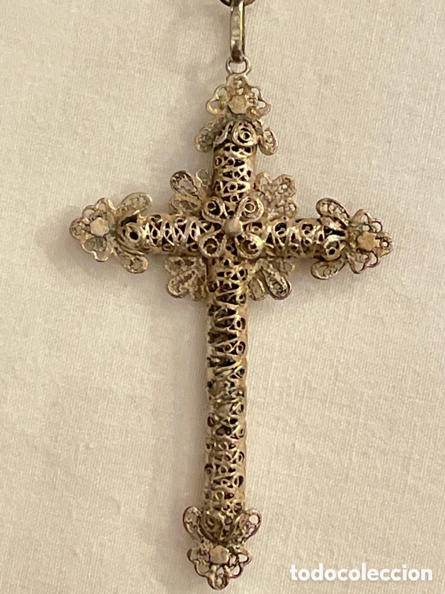 Antig&uuml;edades: Rosario de n&aacute;car y plata.S.XIX - Foto 7