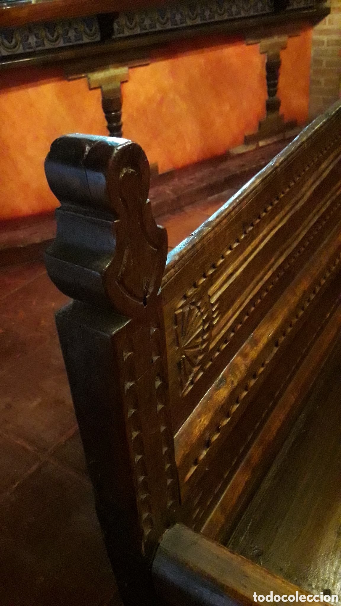 Antig&uuml;edades: ESCA&Ntilde;O DE MADERA TALLADO - Foto 2