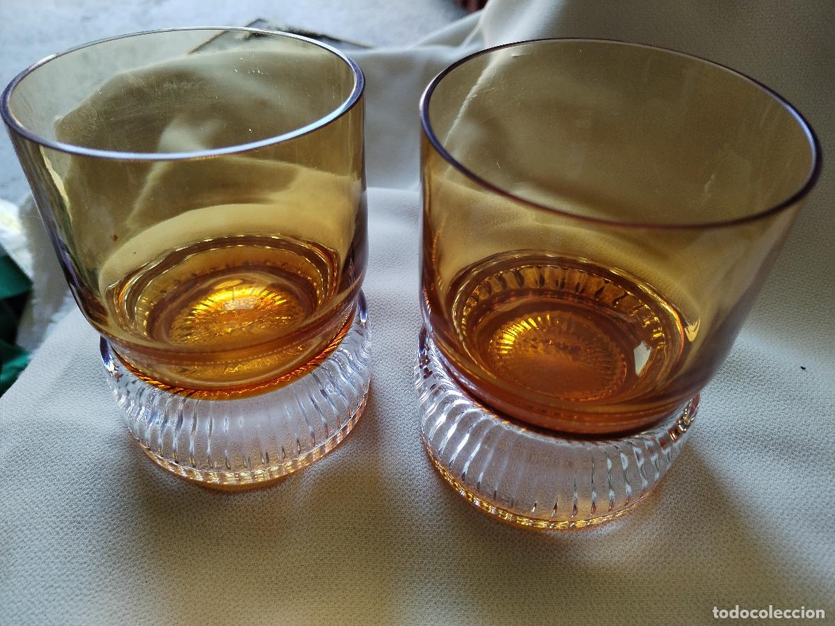 Antig&uuml;edades: 2 vasos whiskey color ambar - Foto 6
