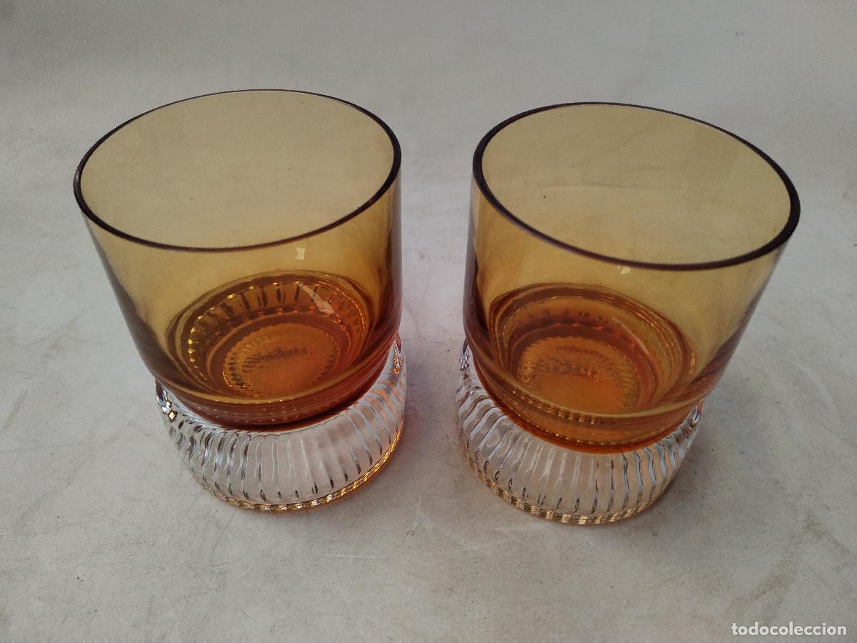 Antig&uuml;edades: 2 vasos whiskey color ambar - Foto 7