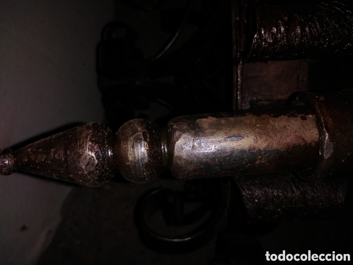 Antig&uuml;edades: LAMPARA DE FORJA CON 6 PUNTOS DE LUZ - Foto 7