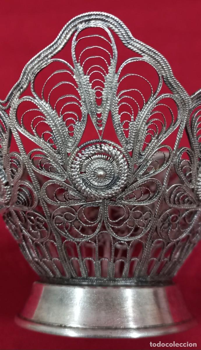 Antig&uuml;edades: ANTIGUA CESTA EN FILIGRANA DE PLATA - Foto 4