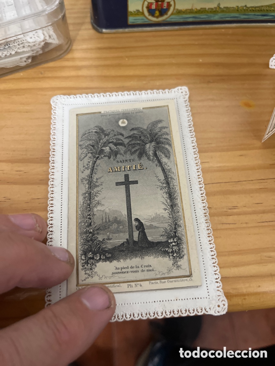 Antig&uuml;edades: San Gregorio Nacianceno tr&iacute;ptico de postal en franc&eacute;s - Foto 2
