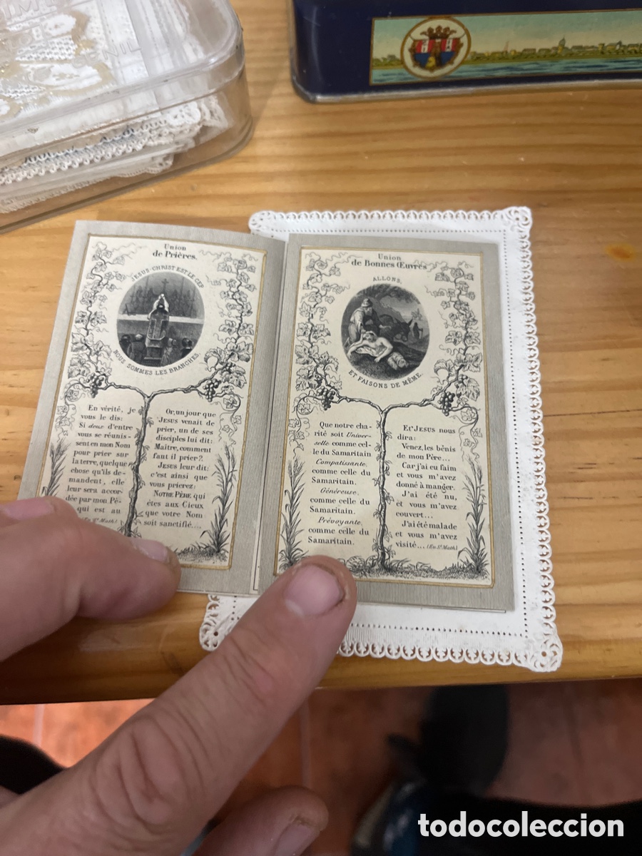 Antig&uuml;edades: San Gregorio Nacianceno tr&iacute;ptico de postal en franc&eacute;s - Foto 3