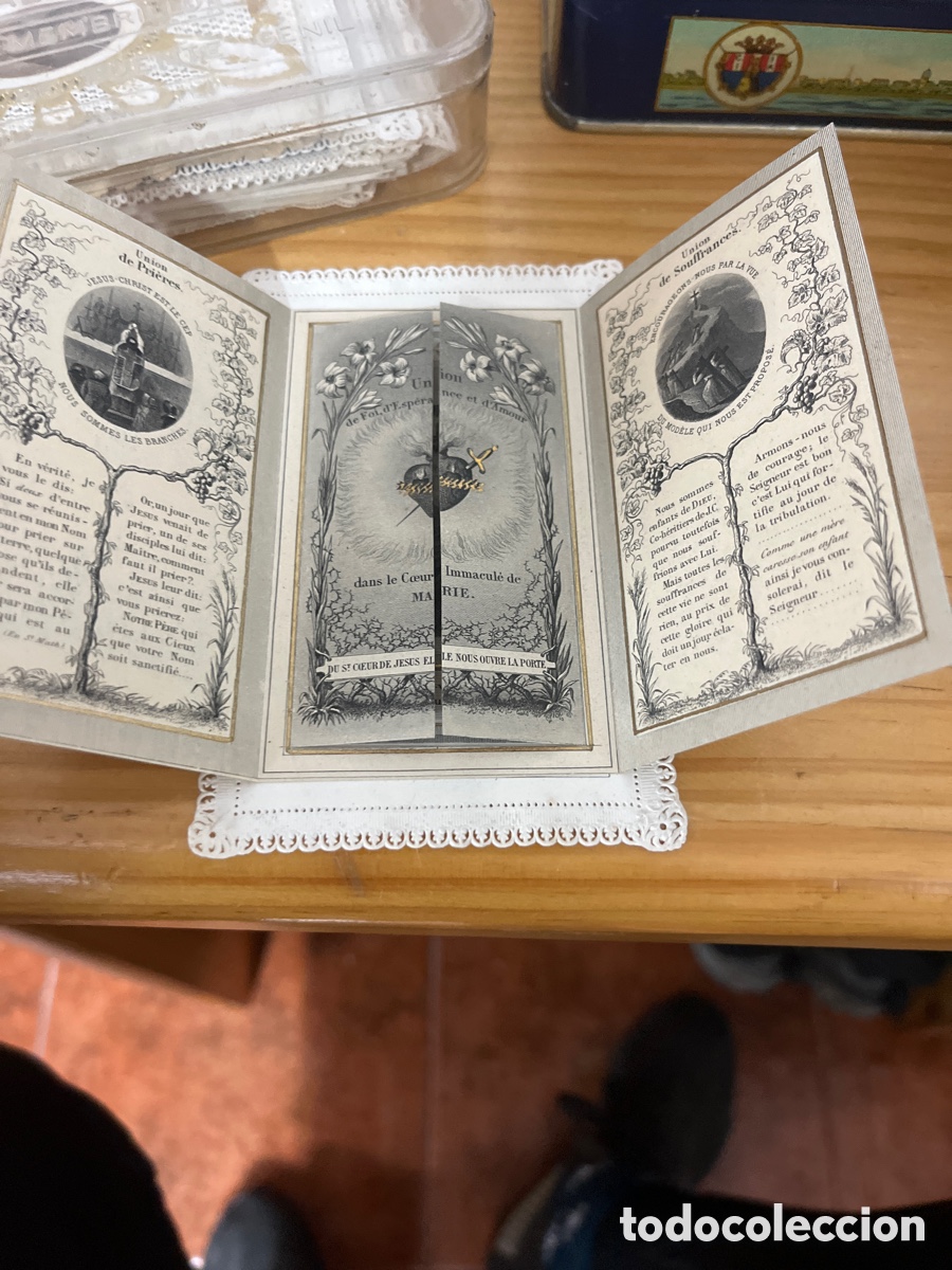 Antig&uuml;edades: San Gregorio Nacianceno tr&iacute;ptico de postal en franc&eacute;s - Foto 4
