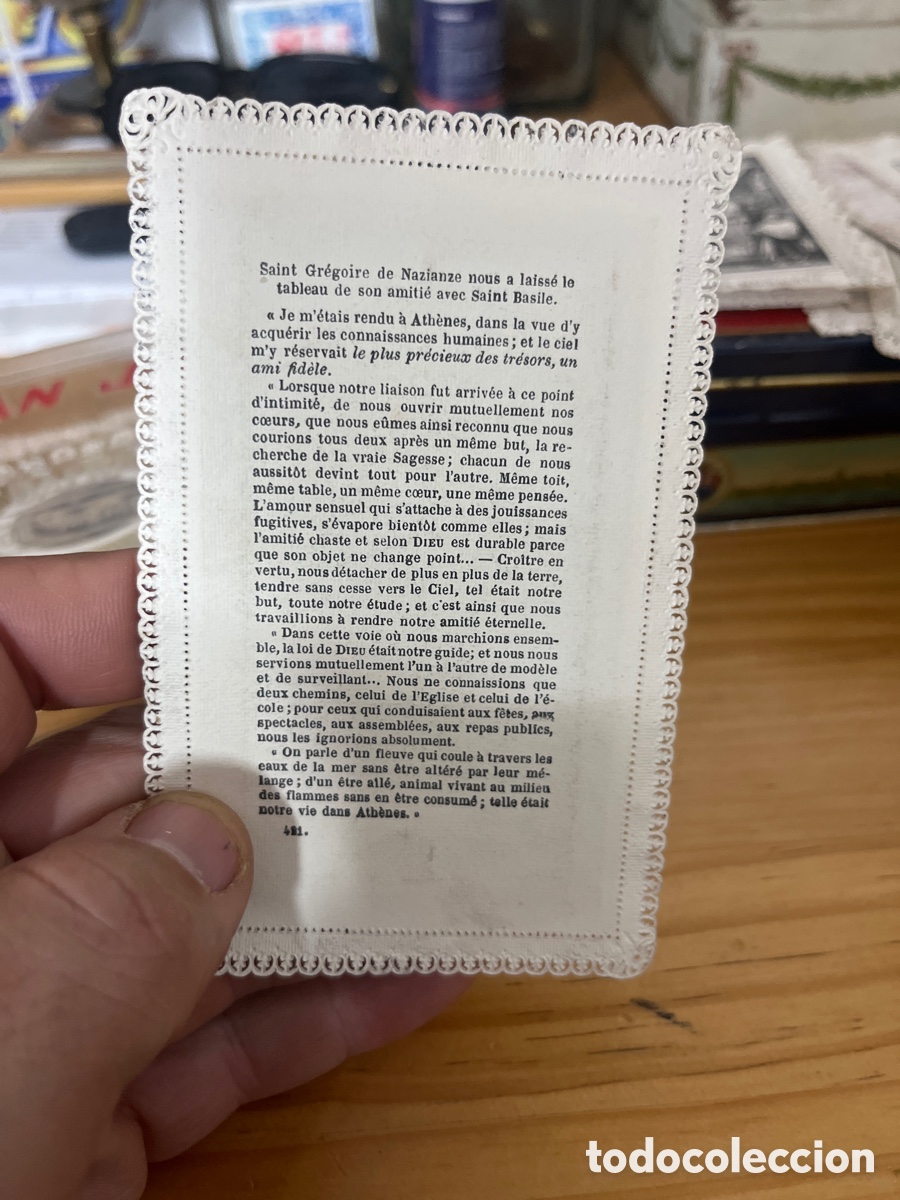 Antig&uuml;edades: San Gregorio Nacianceno tr&iacute;ptico de postal en franc&eacute;s - Foto 6