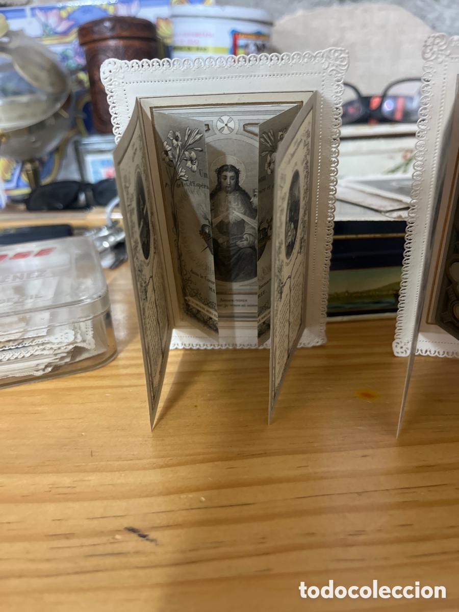 Antig&uuml;edades: San Gregorio Nacianceno tr&iacute;ptico de postal en franc&eacute;s - Foto 1