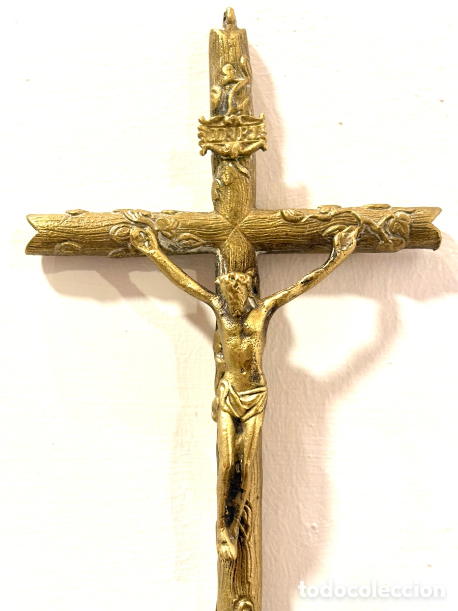 Antig&uuml;edades: ANTIGUO CRUCIFIJO DE BRONCE - Foto 3