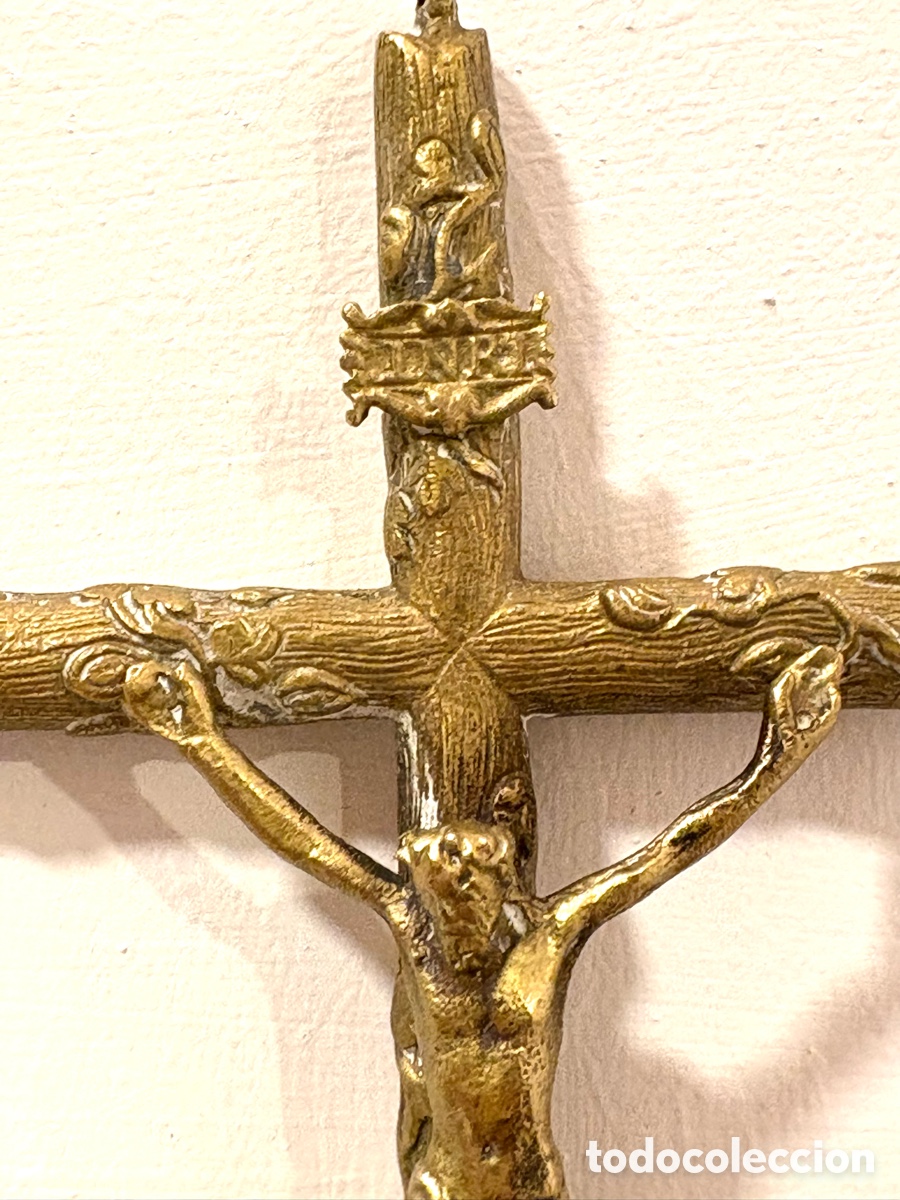 Antig&uuml;edades: ANTIGUO CRUCIFIJO DE BRONCE - Foto 4