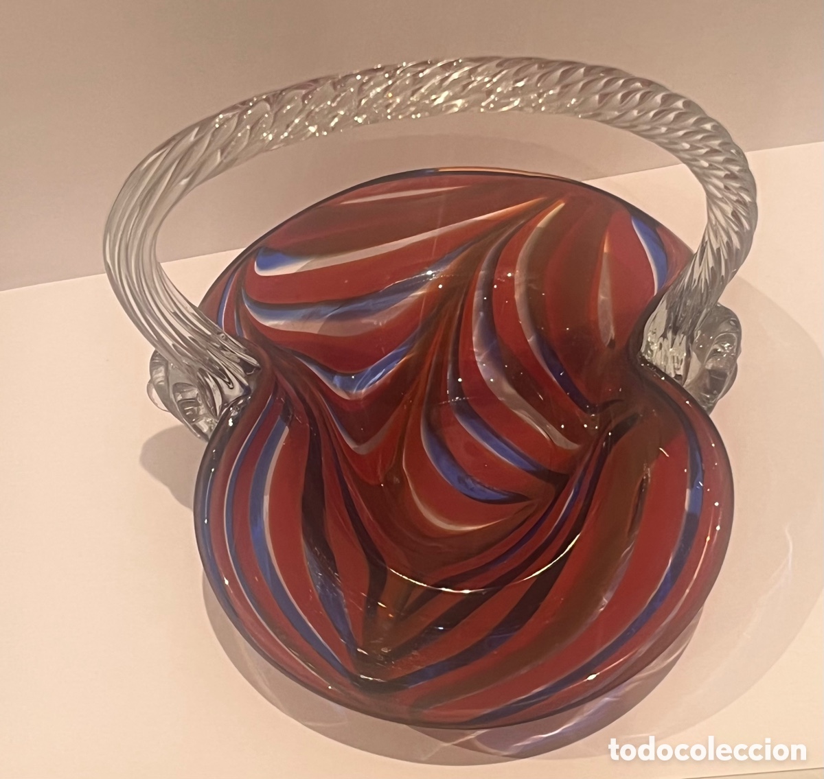 Antig&uuml;edades: CESTA EN CRISTAL DE MURANO. 18 CM - Foto 3