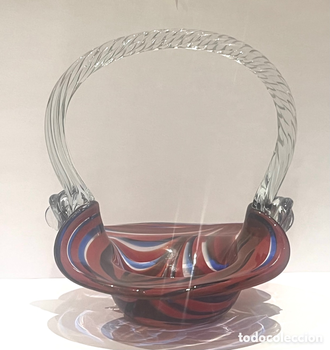 Antig&uuml;edades: CESTA EN CRISTAL DE MURANO. 18 CM - Foto 5