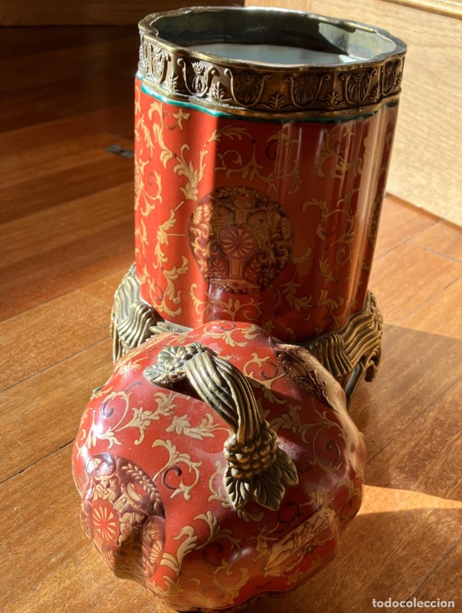 Antig&uuml;edades: Tibor en Porcelana con Bronce de Ad&egrave;le Carey - Foto 6