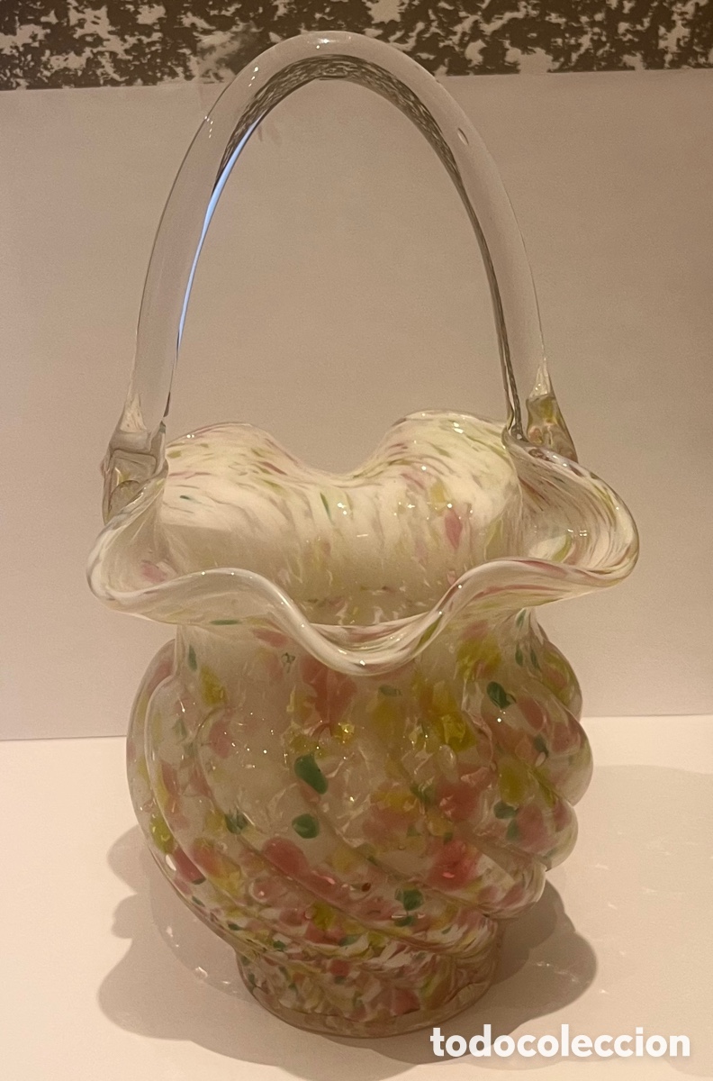 Antig&uuml;edades: GRAN CESTA DE CRISTAL CATAL&Aacute;N - 23 CM - Foto 2