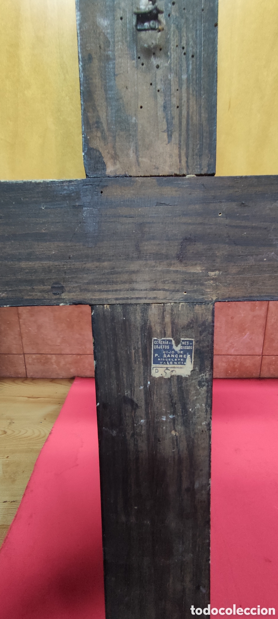 Antig&uuml;edades: Antiguo crucifijo madera y bronce - Foto 5
