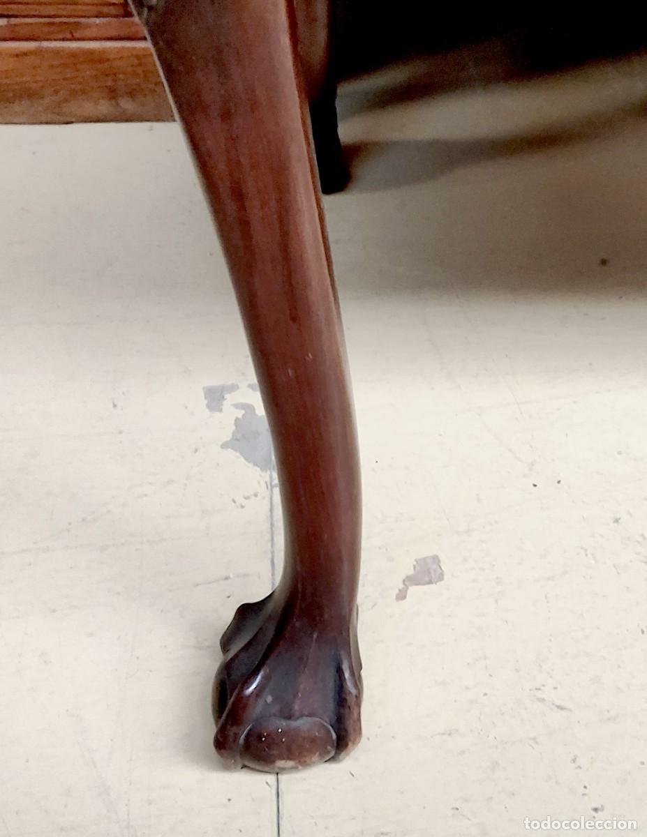 Antig&uuml;edades: Mesa escritorio estilo chipendale en madera de nogal - Foto 4
