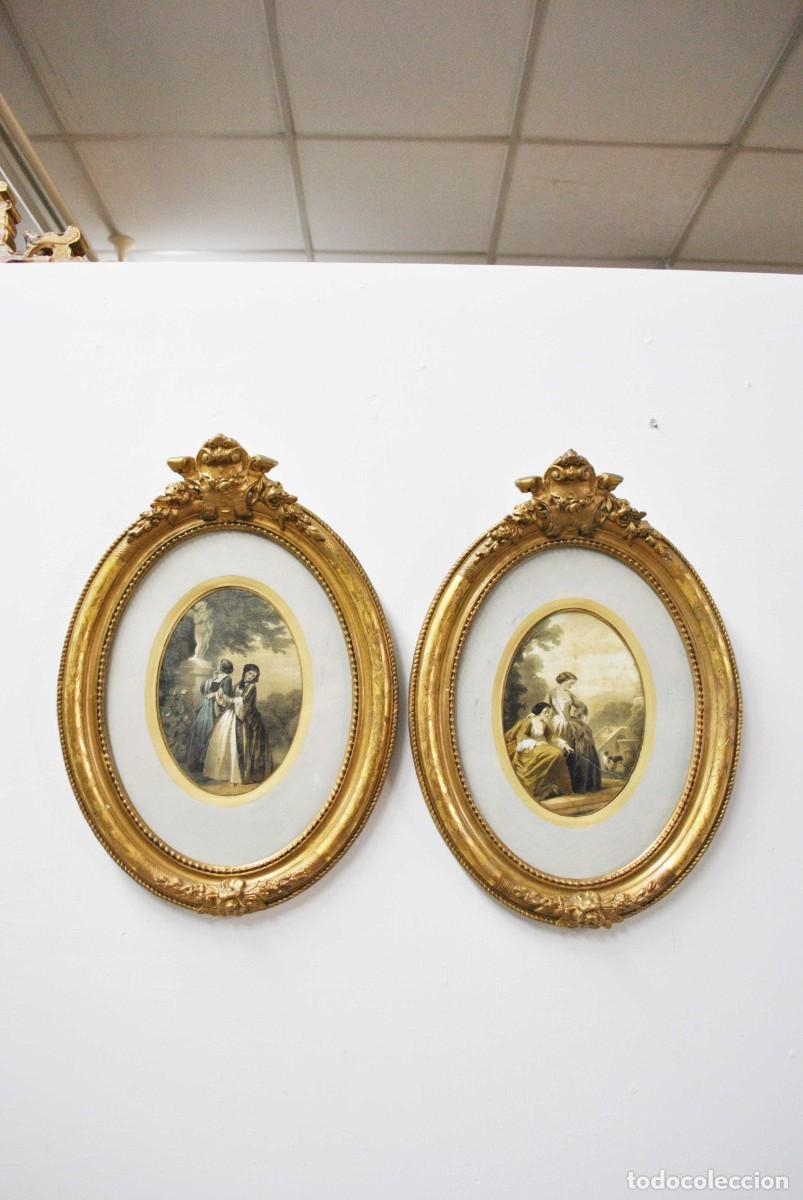 Antig&uuml;edades: PAREJA DE MARCOS PAN DE ORO - Foto 2