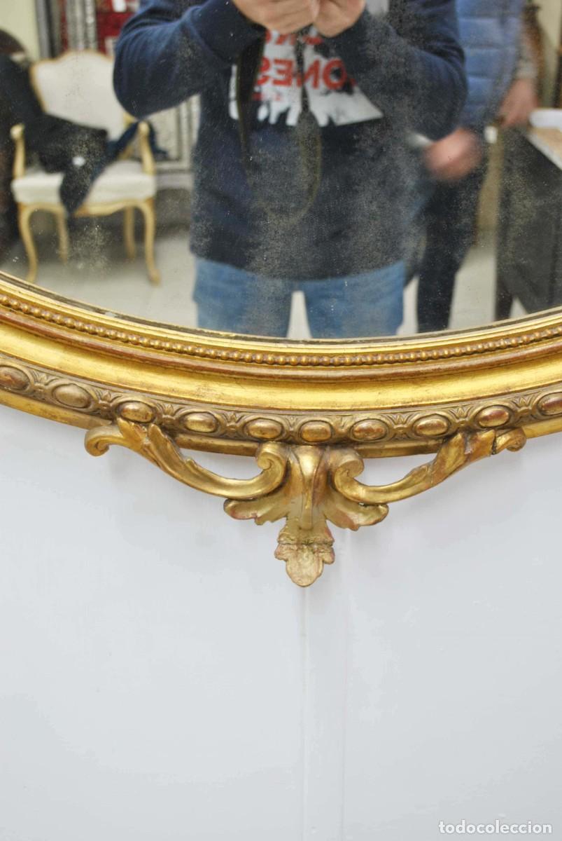 Antig&uuml;edades: ESPEJO OVALADO ESTILO ISABELINO ORO - Foto 2