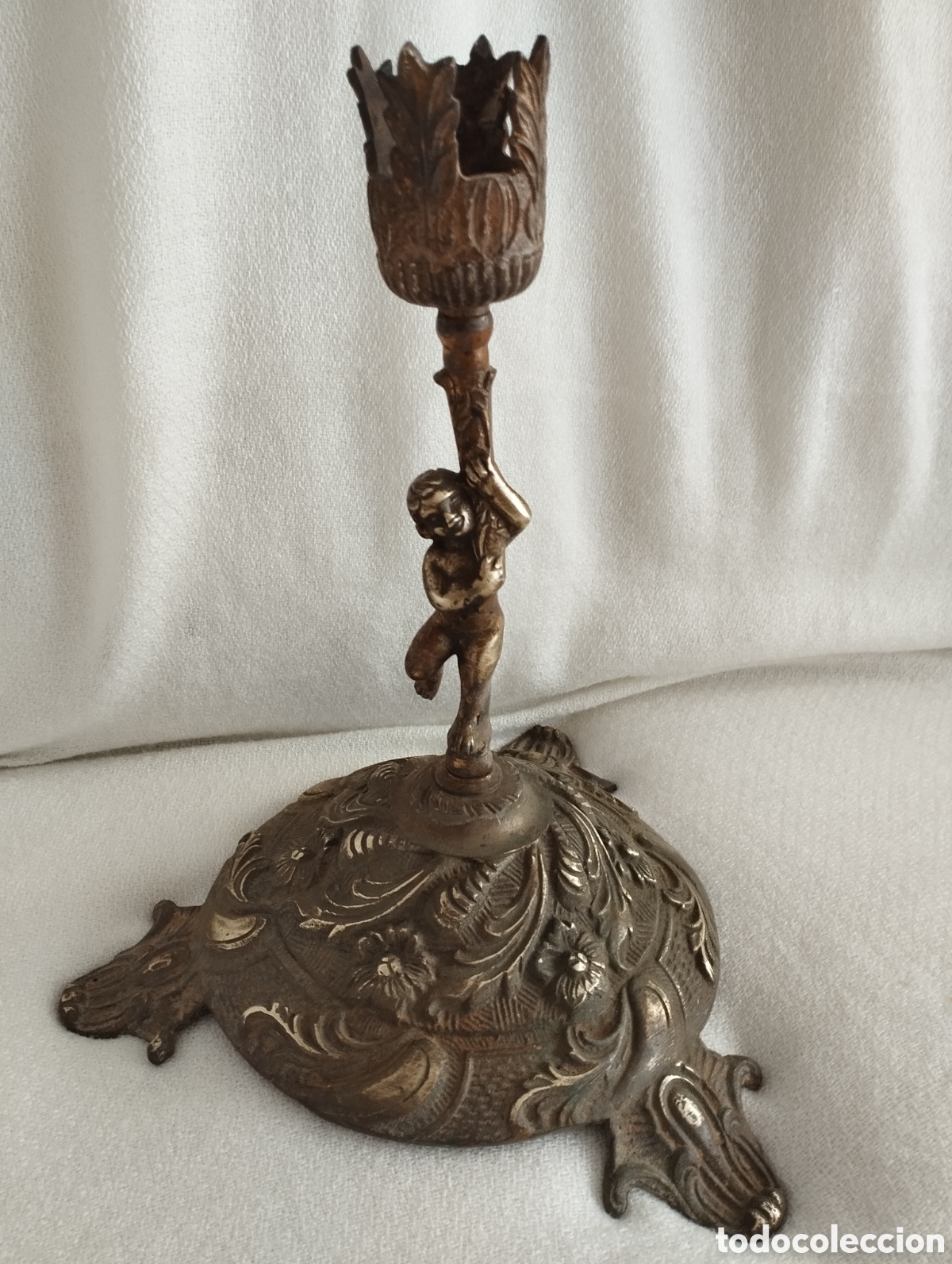 Antig&uuml;edades: Antiguo Candelabro Bronce. - Foto 2